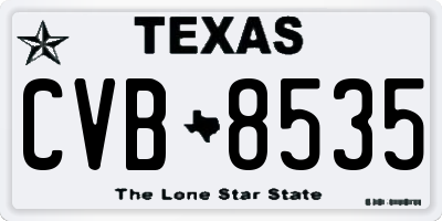 TX license plate CVB8535