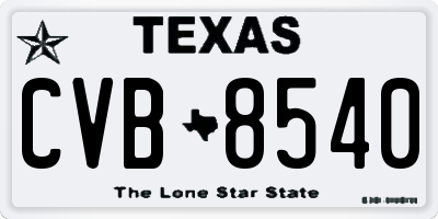 TX license plate CVB8540