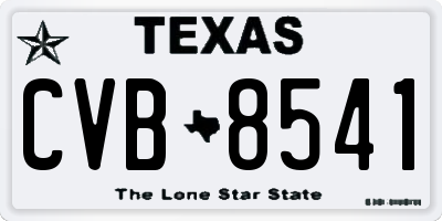 TX license plate CVB8541
