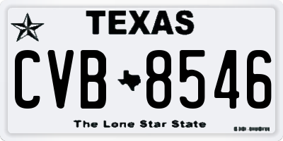 TX license plate CVB8546