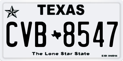TX license plate CVB8547