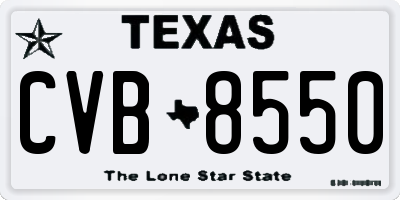 TX license plate CVB8550