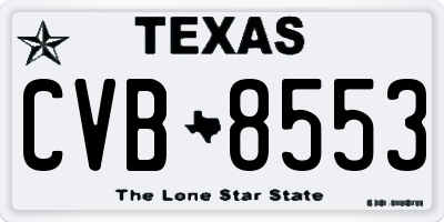 TX license plate CVB8553