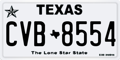 TX license plate CVB8554