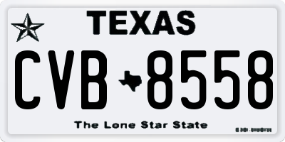 TX license plate CVB8558