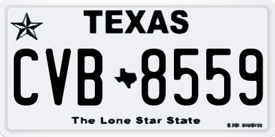 TX license plate CVB8559