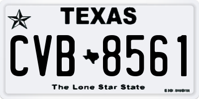 TX license plate CVB8561