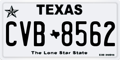 TX license plate CVB8562