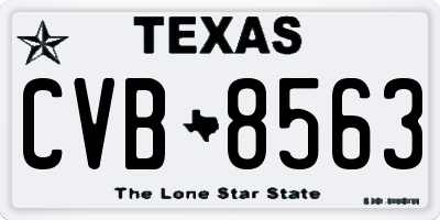 TX license plate CVB8563