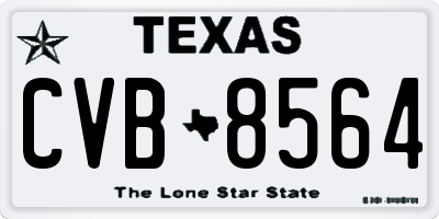 TX license plate CVB8564