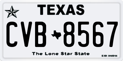 TX license plate CVB8567