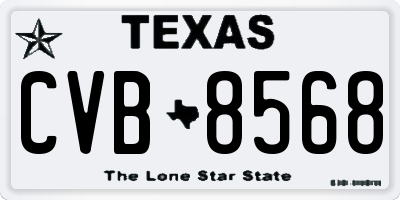 TX license plate CVB8568