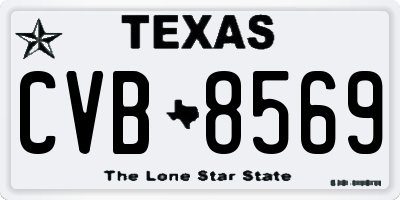 TX license plate CVB8569
