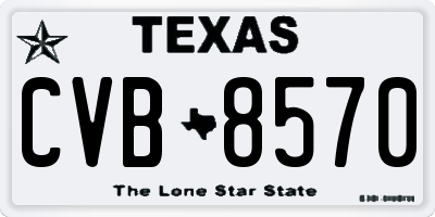 TX license plate CVB8570