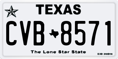 TX license plate CVB8571
