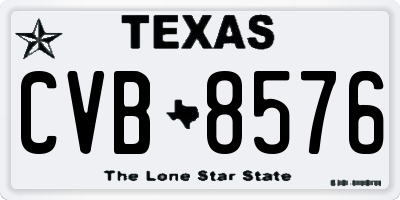 TX license plate CVB8576