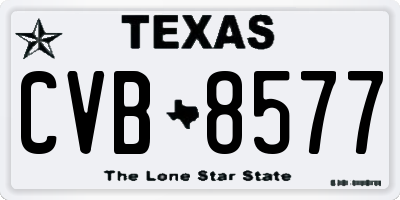 TX license plate CVB8577