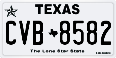 TX license plate CVB8582