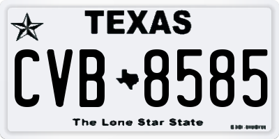 TX license plate CVB8585