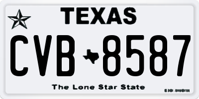 TX license plate CVB8587