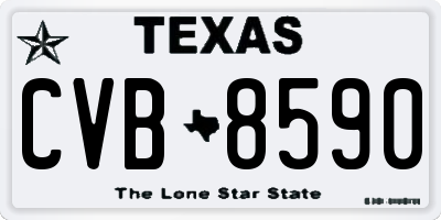 TX license plate CVB8590