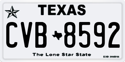 TX license plate CVB8592