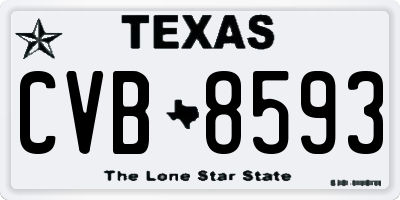 TX license plate CVB8593