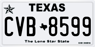 TX license plate CVB8599