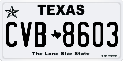 TX license plate CVB8603
