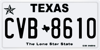 TX license plate CVB8610
