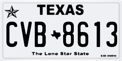 TX license plate CVB8613