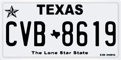 TX license plate CVB8619