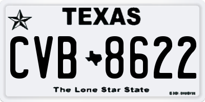 TX license plate CVB8622