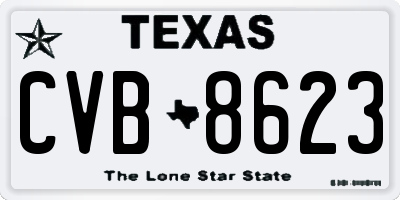 TX license plate CVB8623