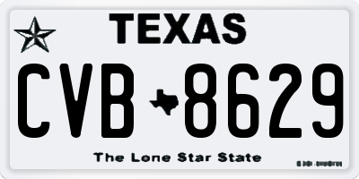 TX license plate CVB8629
