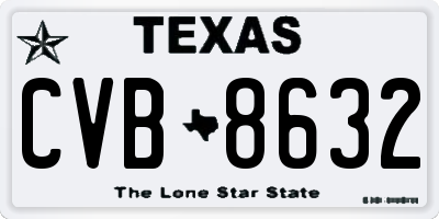 TX license plate CVB8632