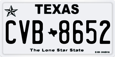 TX license plate CVB8652
