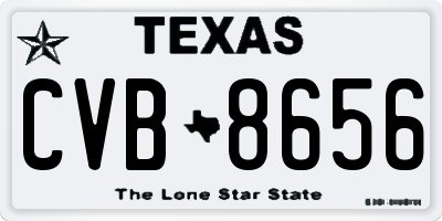 TX license plate CVB8656