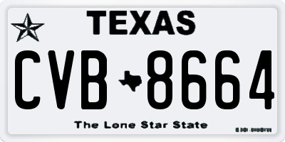 TX license plate CVB8664
