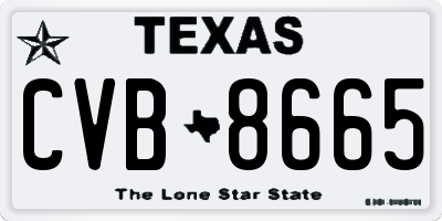 TX license plate CVB8665