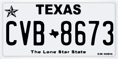 TX license plate CVB8673