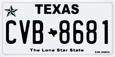 TX license plate CVB8681