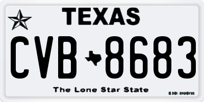 TX license plate CVB8683