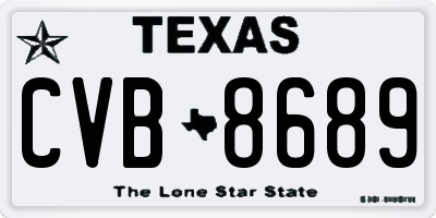 TX license plate CVB8689