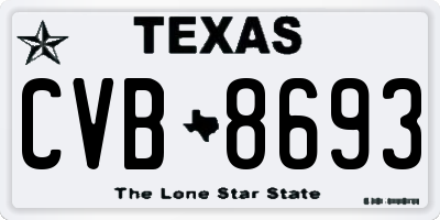 TX license plate CVB8693