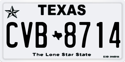 TX license plate CVB8714