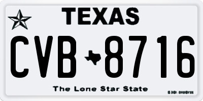 TX license plate CVB8716
