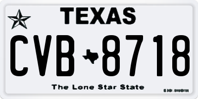 TX license plate CVB8718
