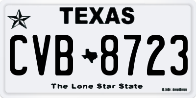 TX license plate CVB8723