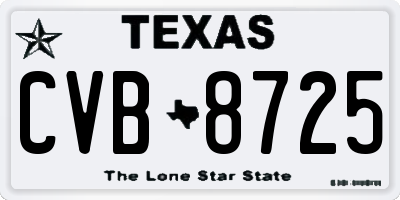 TX license plate CVB8725
